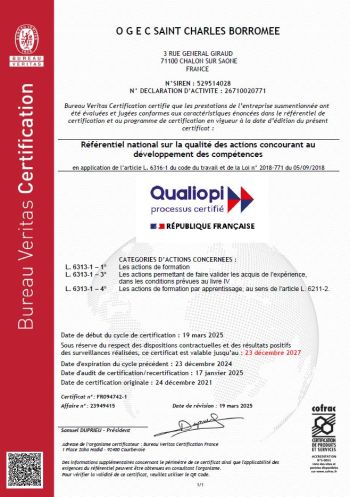Mot d'accueil CFP - Lycée Saint Charles