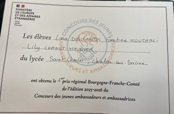 Concours des Jeunes Ambassadeurs et Ambassadrices - Lycée Saint Charles