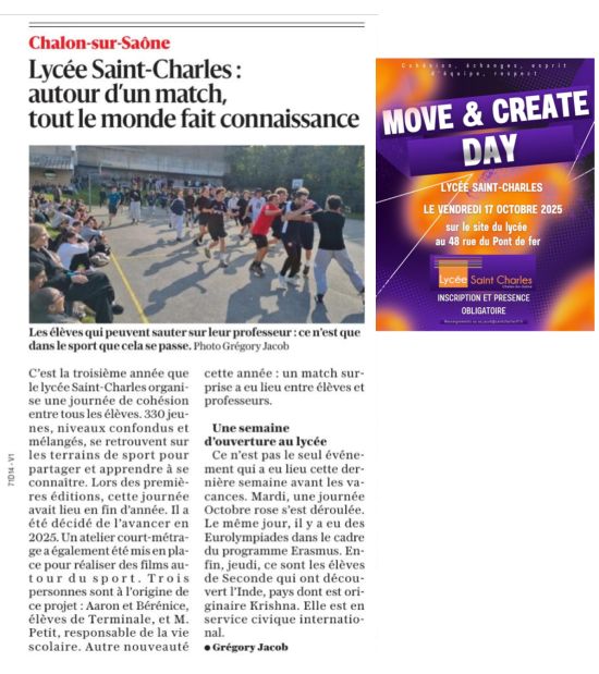 Journée Cohésion "Move And Create" - Lycée Saint Charles
